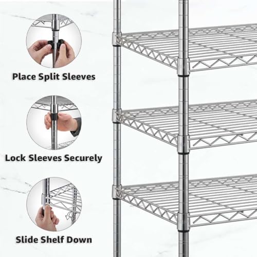 18" x 72" x 70" NSF Chrome Clothes Rack with Wheels, Heavy Duty Garment and Coat Shelf Organizer - color: Mobile, size: 18" x 72" x 70"