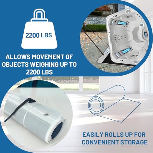 Spa Mover,Hot Tub Mover with Pull Strap Makes Moving Hot Tubs and Other Large Heavy Items a Breeze Extra Thick 3mm Base 110''×40''