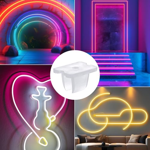 Waterproof LED Strip Mounting Clips Holder Mounting Bracket Neon Mounting Clips Fixing Clamps Holder with 30 Screws for 5mm to 6mm LED Strip Lighting, Translucent, Pack of 30 - color: 30 pcs