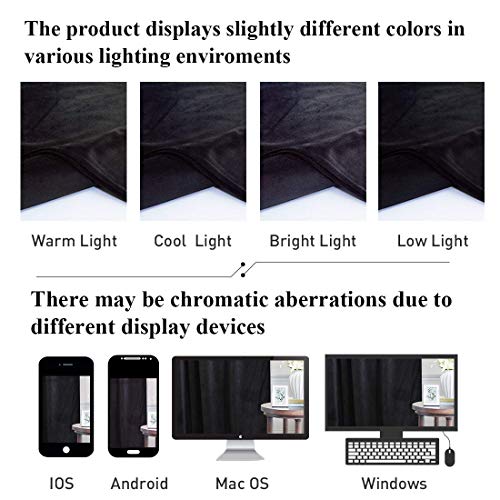 StangH Black Blackout Living Room Curtains 105 inches, 2 Panels - color: Neutral Series - Black, size: 52"W x 105"L (Pack of 2)