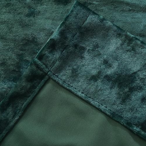 Green Velvet Curtains Drapes -Room Darkening Thermal Insulating Window Curtains for Bedroom Living Room Bedroom, Deep Green, 52" Width x 96" Length, Set of 2 Panels - color: Deep Green, size: 52"W x 96"L (Pack of 2)
