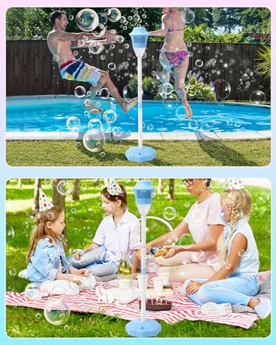 2Pcs Automatic Bubble Machine for Kids,Standing Torch Bubble Maker with Light/Music for Toddlers, Height Adjustable Up 21 to 47 Inches,Pecfect for Birthday and Outdoor Party, Gifts - style: Classic 2pcs