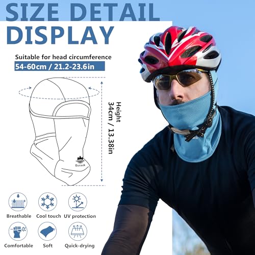 Balaclava Ski Mask, Sun Protection Breathable Face Cover Men Women - color: 2 Packs - Blue + Black