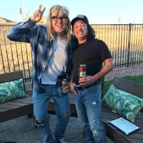 ALLAURA Compatible with Wayne's Wrld Wig — Waynes Black MulletWig 80 s Rocker CostumeMen | 80's Mens Wig 80's Rock Costume Metal HairWig for Halloween Rocker Wigs-Men | Mullet Wigs for Men - color: 31-Black