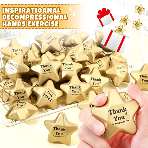 Deekin 36 Pcs Star Stress Balls Foam Relief Toys Bulk,Thank You,1.6 Inch | Mini Star Squeeze, Portable Pocket Size, Anxiety, Perfect Teacher Incentives, Office Stress Relief & Party Favor Supplies - size: 1.6 Inch, style: Thank You