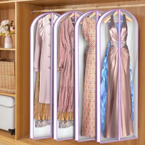 Zilink Garment Bags for Long Dress Wedding Dress Bags for Gowns Long 72 in - size: 72"-4pcs