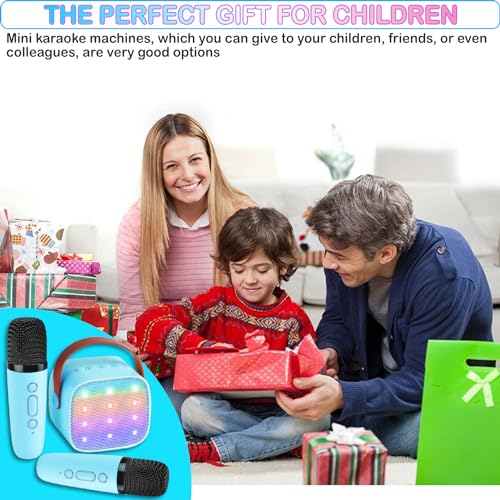 Mini Karaoke Machine for Kids & Adult, 4-12 Years Old Girls Christmas Birthday Gift, Karaoke Toys Gifts for Girls Ages 4, 5, 6, 7, 8, 9, 10, 12 +Year Old Birthday Party Cute Blue