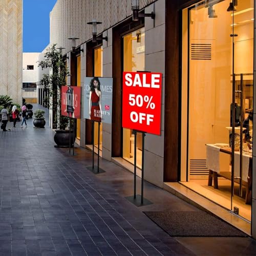 KOOV Poster Stand for Display Pedestal Sign Stand | Double Sided Sign Holder Floor Stand, Non-Slip Base, Heavy Duty, 75" Height Adjustable, 2 Pack - size: Double Pole-2Pack