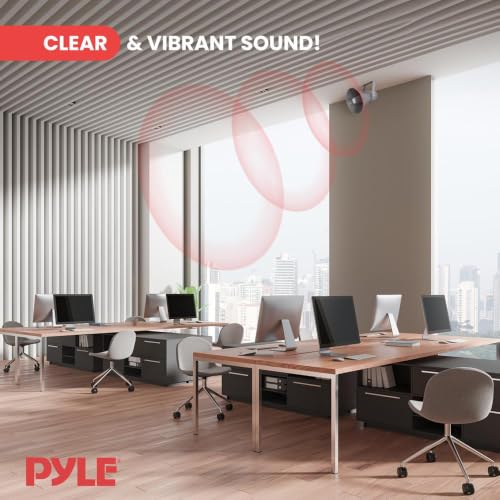Pyle Indoor Outdoor PA Horn Speaker - 9.7 Inch 20-Watt Power Compact Loud Sound Megaphone w/ 400Hz-5KHz Frequency, 8 Ohm, 70V Transformer, Mounting For 70V Audio System - PyleHome PHSP101T (Gray) - size: 9.7 inch