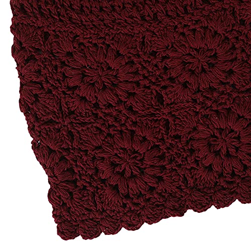 ZLYC Women Cotton Crochet Slouchy Beanie Hat Handmade Knit Summer Skull Cap | Lightweight breathable,boho casual chic look,travel photos festival party,café commute daily wear,beach concert gathering - color: Burgundy Red
