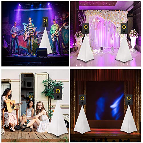 Dofilachy Speaker Stand Cover-DJ Bag with 360 Degree Cover, Speaker Tripod Scrim Cover for Speaker/Lighting with Free Travel Bag (Two Pack-white) - color: Two Pack-white