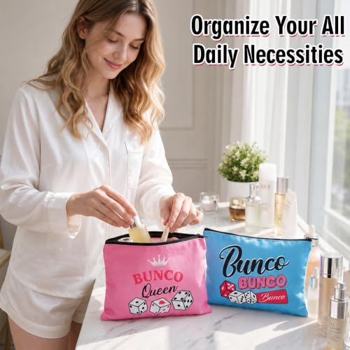 Reginary 12 Pcs Bunco Game Makeup Bags Funny Bunco Gifts | Dice Game Makeup Bags, Bunco Portable Pouch Cosmetic Bags, Travel Zipper Pouch, Christmas Birthday Present for Women - style: Bunco