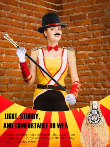 14 Pcs Adult Couple Ringmaster Costume Accessories | Ring Master Dress up Accessories, Top Hat, Tamer Headbands, For Women Men Couple, Halloween Cosplay Performance