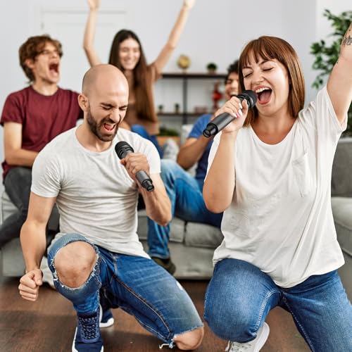 TONOR Wireless Microphones, 4 UHF Karaoke Microphone System, Microfonos Inalambricos with Rechargeable Receiver, Cordless Dynamic Mics Set for Singing, Wedding, Party, 60 m/200ft TW361, 4 Mics Grey - style: 4 Mic Grey
