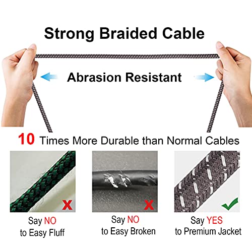 XLR Cables Braided for Microphone 35 Feet 6 Packs | Premium Balanced 3 Pin XLR Male to Female Patch Cords for Recording, DJ, Mic, Noiseless, 22AWG - size: 6-Pack 35ft