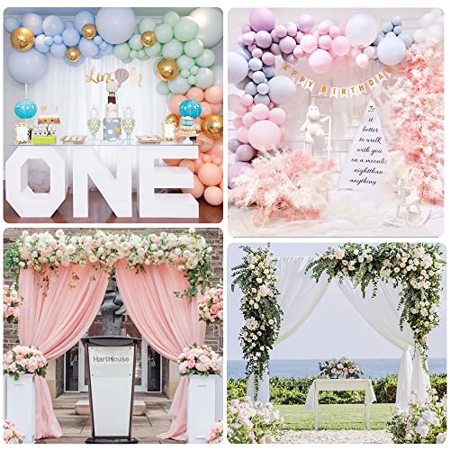 Fomcet 8FT x 8FT Backdrop Stand Heavy Duty with Base, White Portable Adjustable Pipe and Drape Backdrop Stand Kit, Square Metal Arch Party Frame for Wedding Birthday Parties Banquet Decorations | Heavy Duty Backdrop Stand with Base Metal Square Arch Frame