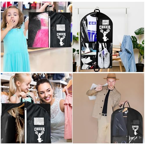 6 Pcs Cheer Garment Bags for Cheerleading Uniform, Waterproof Oxford Cloth