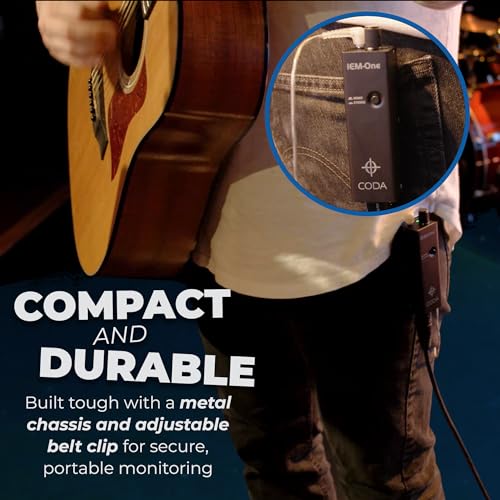 Coda Ultra-Compact Personal in Ear Monitor Amplifier - Single Channel | Headphone Amplifier System with XLR & TRS Input, Portable IEM Amp with Mono & Stereo Mix Panning, Belt Clip - size: Single Channel