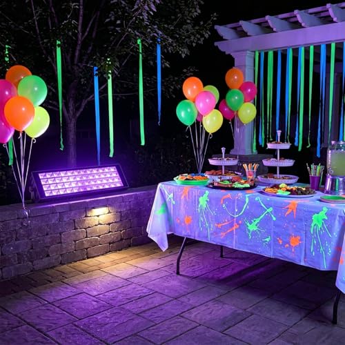 120W LED Black Light Bar, Blacklight for Glow Party, Flood Light with 10ft Cord+Switch, Glow in The Dark for Halloween, Party, Birthday, Body Paint, Fluorescent Poster, Bedroom - size: 1pcs