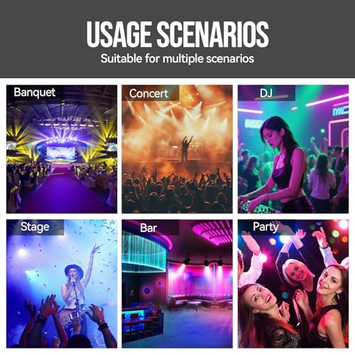 MINGJIE DMX512 Controller, 192 Channel Stage Lighting Console | Sound Activated Mode, 30 Programmable Scene Banks, LED Display and Cable Included for DJ, Club, Stage and Live Events