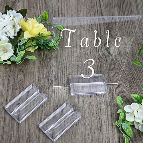 3" Acrylic Name Card Holder, 10 Pack Place Card Holders for Table, Clear - size: 3"-10p