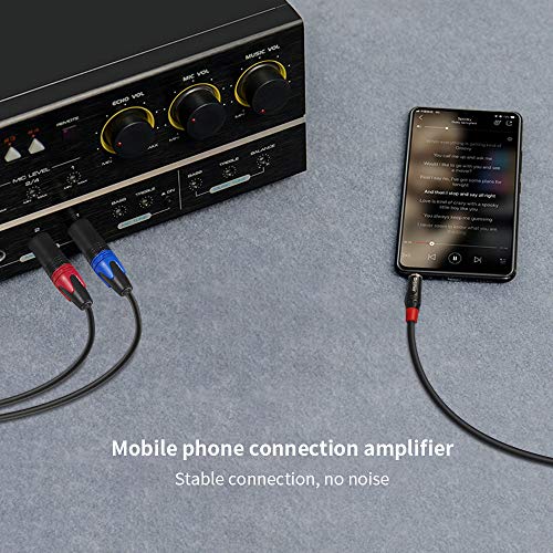 1/8 Inch to Dual XLR Male Y-Splitter Cable,Unbalanced 3.5mm Mini Jack TRS Stereo Aux to Double Male XLR Adapter Interconnect Breakout Patch Cord - 3.3 Feet/1 Meter - size: 3.3 Feet