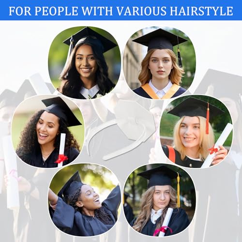 2026 Graduation Cap Headband Insert, Holder Clip Secures Grad Cap for Students, Grad Hat Hair Bands Holder Insert Companion, Hat Accessories for Graduates Anti-Fall Headbands (Clear 1pcs) - color: Clear 1pcs