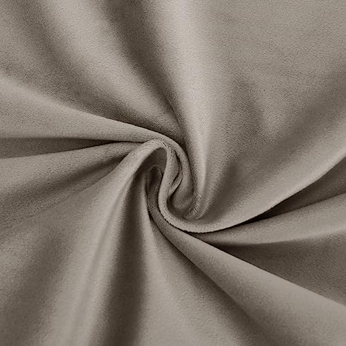 DWCN Velvet Curtains Taupe 63 inches Long- Room Darkening Light Blocking Window Drapes for Nursery Bedroom, Living Room, Tieable Solid Grommet Curtains & Drapes, W52 x L63, 2 Panels - color: Taupe, size: 52"W x 63"L (Pack of 2)