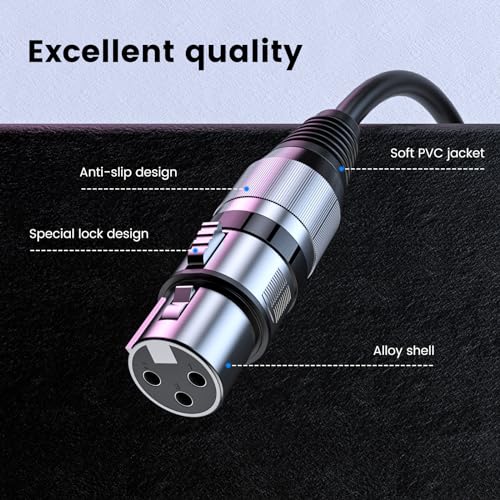 MOSWAG Microphone Cable XLR Male to XLR Female 10FT/3M, Instrument Cable, Noise Cancelling Mic Speaker Cable, for Audio Sound Consoles,Speaker, Power Amplifier - size: 10FT/3M