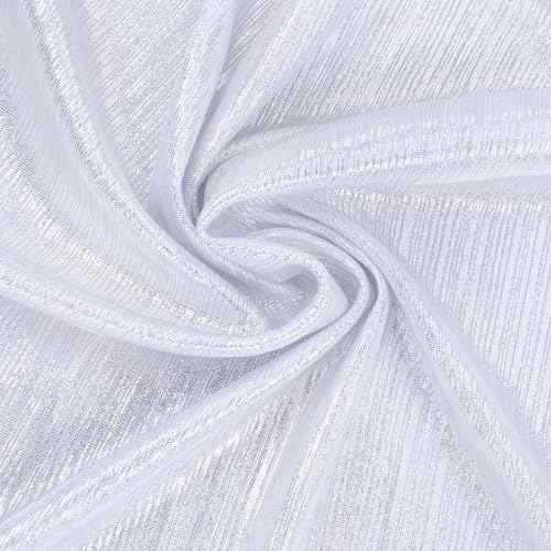 Silver Curtains Backdrop for Wedding Parties, Glitter Blrthday Drapes 4 Panels of 4.8x8FT Wrinkle Free Glitter Photo Backdrop Drapes - color: Silver, size: 4.8FT x 8FT - 4Pcs