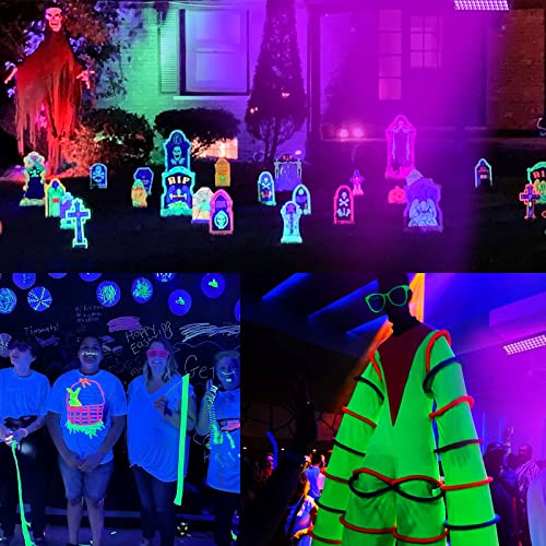 120W LED Black Light Bar, Aluminum Waterproof Black Lights, 3 Pack | IP66 Blacklight with 10FT Cord & Switch, for Halloween, Large Space Glow Party, Fluorescent Decor, Body Paint, Outdoor