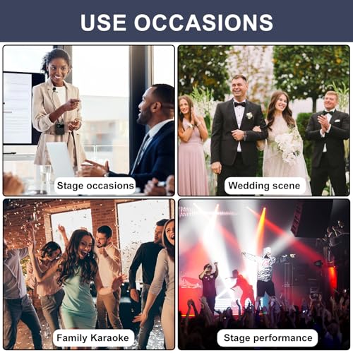Depusheng R6 Professional Wireless Microphone UHF System 4 Channel with Wireless lavalier Headset Microphone, Metal Receiver, Perfect for Singing, Karaoke, Parties, Weddings - style: 4 bodypack mic