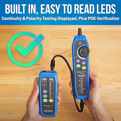 Jonard Tools TETP-1000D Digital Tone and Probe Set with Rechargeable Battery- Isolated Digital Tone Generator, Continuity & Polarity Test, RJ45 & RJ11 Compatibility – Live Network Signal Testing