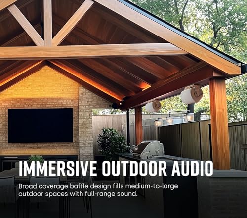 Polk Audio Atrium 6 All-Weather Outdoor Speakers with Bass Reflex Enclosure (Pair, Black), Broad Sound Coverage, Speed-Lock Mounting System (Pack of 4) - color: Black, size: 4 Speakers, style: Atrium 6