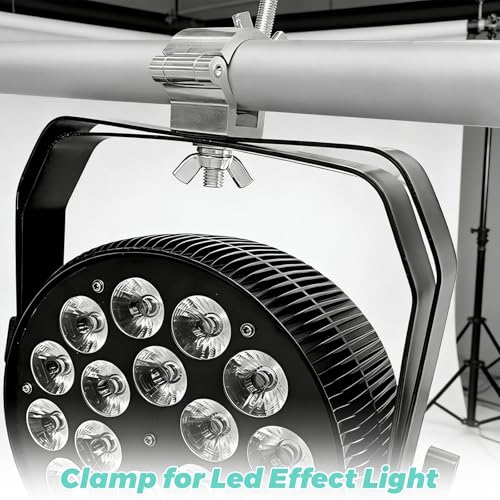 12-Pack Heavy Duty Aluminum Truss Clamps - 2 Inch Pro Stage Light Clamps for 220lb LED Par & Moving Head Fixtures - Fits 1.9-2.0" F34 Pipe for DJ Club & Theatrical Rigging