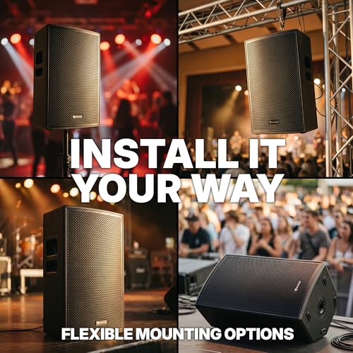 Rockville PLX12 12" Powered PA Speaker, 3000W Peak / 750W RMS, Plywood, DSP | Enclosure, Bluetooth 5.2 TWS, 2 XLR/TRS Inputs, AUX, XLR Output, Wedge Monitor, Pole Mount, 127dB SPL, Class D, 12 Fly Points