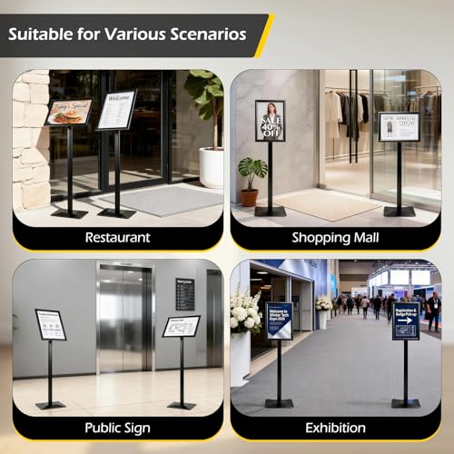 Dyna-Living Sign Stand for Display 2 Pack Sign Holder Stand 11 x 17 Inch, Heavy-duty Pedestal Sign Holder, Adjustable Floor Standing Signs Holders, Poster Holders Stand for A3 Advertising - size: 11'' x 17''-2 Pack