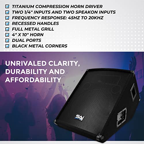 Seismic Audio - SA-15MT - Pro Audio PA/DJ 15" Monitors - 300 Watts RMS