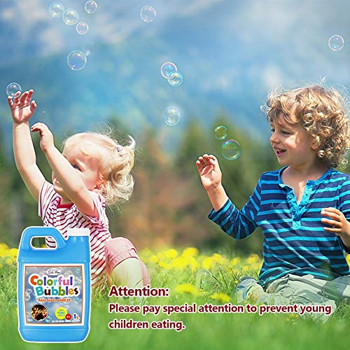 Lulu Home 33.8 OZ/1 L Concentrated Bubble Solution, Refill for Bubble Machines, Giant Wands, and Blowers - Up to 2.5 Gallons for Kids' Birthday Parties | Refill for Bubble Machines, Giant Wands, and Blowers, Up to 2.5 Gallons, For Kids' Birthday Parties -