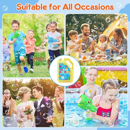 Yunaking 64 OZ Bubble Solution Refill Pre-Mix: Non-Toxic Bubbles for Kids | Direct Use Bubble Liquid for Bubble Machine, Guns, Wands, Leak-Proof Bottle Bubbles for Parties Outdoor Event Easter Birthday