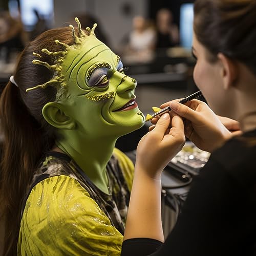 SUNNYVALE Halloween Monster Green Face Body Paint Stick, Ogre Green Eye Black Sticks for Sports, Hypoallergenic Foundation Wicked Witch Hulk Painting Makeup for Cosplay Costume - color: Monster Green