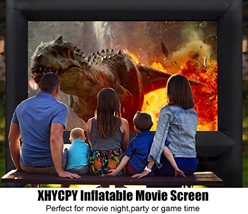 XHYCPY 21 Feet Inflatable Outdoor Projector Movie Screen - Package with Rope, Blower + Tent Stakes - Great for Outdoor Backyard Pool Fun (21 Feet) - size: 21ft