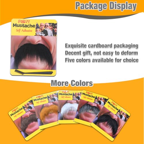 Honcloud DIY Self Adhesive Novelty Fake Mustache Facial Hair - color: Black