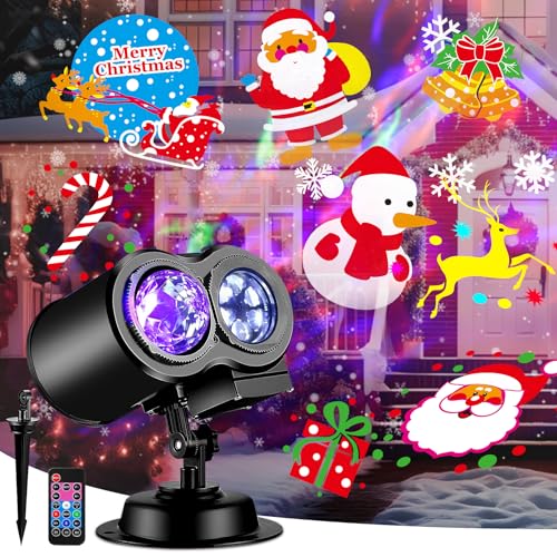 Brighter Halloween Decorations Projector Lights, 2026 Upgraded Holiday Projectors, Christmas Projector with 19 HD Replaceable Slides (Ocean Wave & Patterns), Waterproof Halloween Projector Light Show