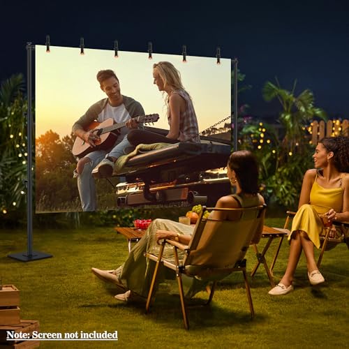 Square Backdrop Stand 6.5x10ft, Heavy-Duty Pipe Drape with Flat Metal Base