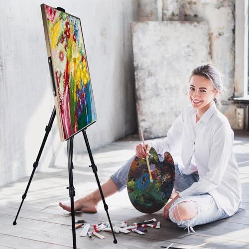 NS JYMB Easel Stand for Sign and Painting, 17-66 Inch, Black 2 Pack | Portable metal tripod easel for display stand, canvas holder, floor, poster board, wedding signs and travel use - style: 66Black 2pack