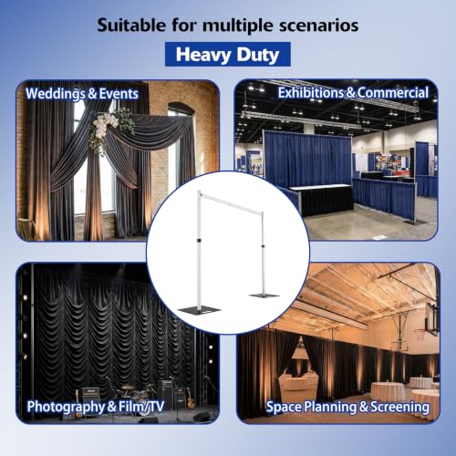 Hecis Double Backdrop Stand Heavy Duty,10x10ft Double Crossbar Pipe and Drape Stand, Adjustable Aluminium Flower Wall Backdrop, Back Drop Stand for Party Event, Trade Shows & Wedding Decor