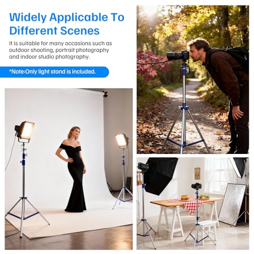 Heavy Duty Light Stand for Photography, 10.5ft/320cm Adjustable Tripod | Spring Cushioned Light Stand with 1/4" - 3/8" Screw, for Softbox, Ring Light, LED Panel, Cameras, 22lb Capacity - size: 1 pack 10.5ft