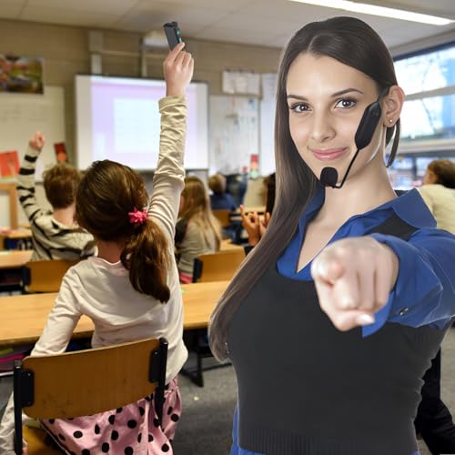 AI Wireless Voice Amplifier with 2 Wireless Mics(1 Lavalier mic & 1 Microphone Headset), Bluetooth 5.3 PA System for Teachers, Tour Guide, Yoga - 15H Rechargeable Battery, Waist-Mount Design
