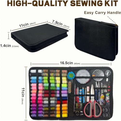 197PCS Sewing Kit for Adults, 43 XL Thread Spool, Beginners with Advanced Large Sewing Sets, Suitable for Travelers, Adults, Children, Beginners, Emergency Items, DIY and Family Sewing Kit - color: Color A